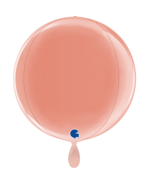 XL Folienballon Orbz - Roségoldene Kugel - ø 38cm